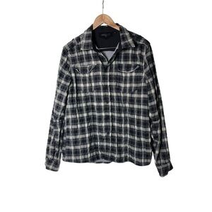 Rogue Flannel Shirt Grey Black Plaid L